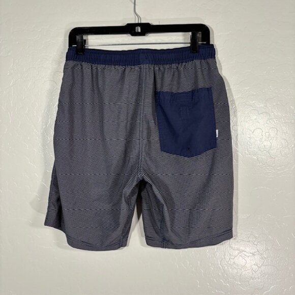 Vuori Shorts Mens Small Blue Striped Athletic Drawstring Pocket Performance Logo - Picture 5 of 7
